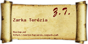 Zarka Terézia névjegykártya